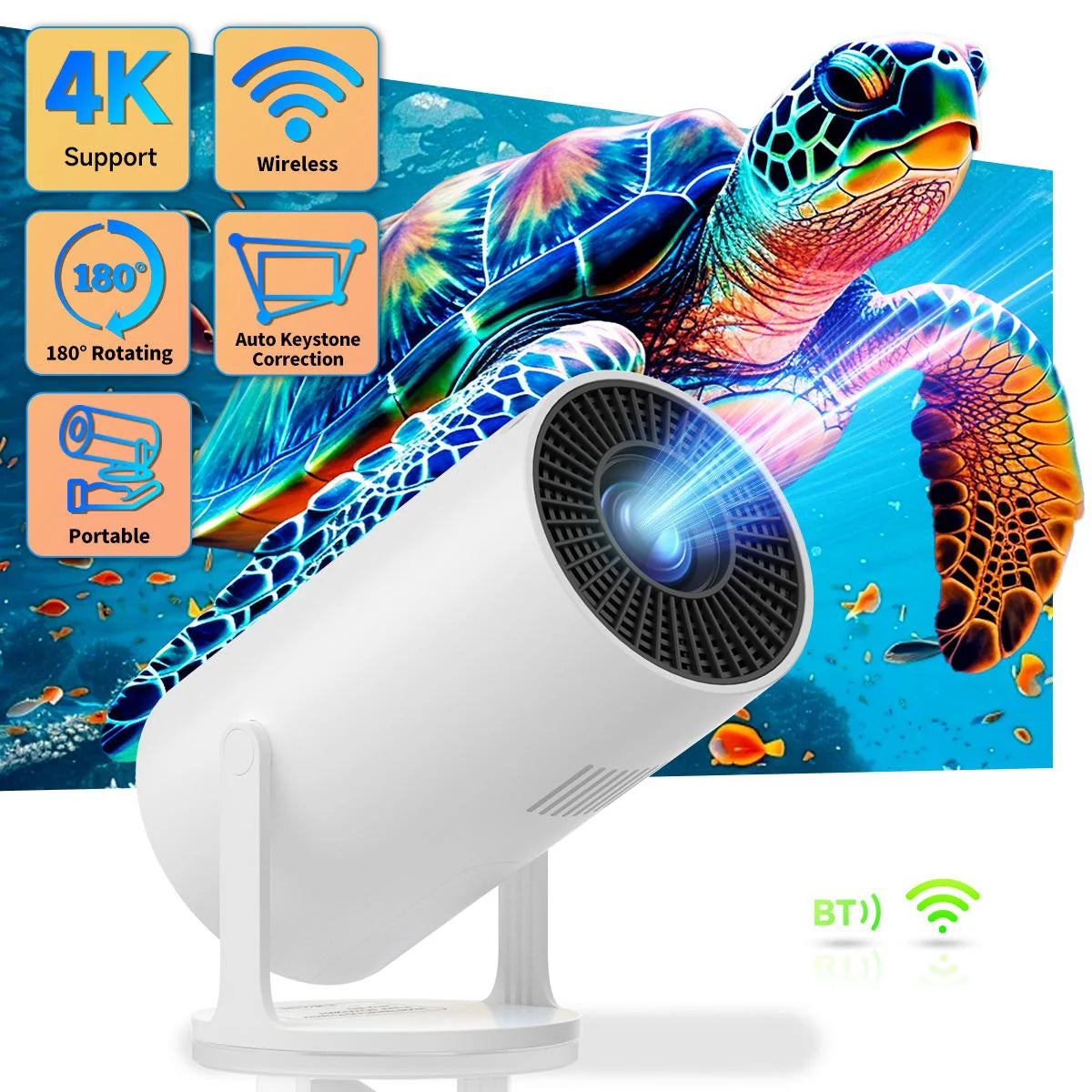 2 in 1 Outdoor 4K Mini Projector & 3D Game Controller - Game Lens